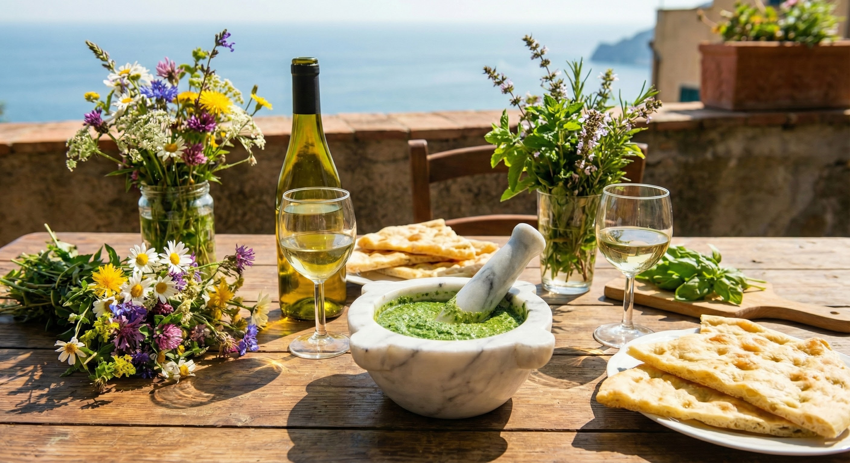 Corso di Pesto Genovese con Degustazione prodotti liguri